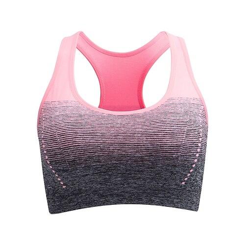 Damen BH-Oberteil Unterwäsche BH-Top Bequem Atmungsaktiv Stoßfest Herausnehmbare Polsterung Drahtlos Ombre Sport Sportkleidung Rosa Rote Yoga Fitness Leger