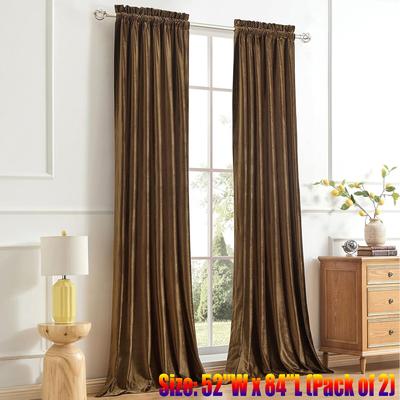 84 inch Velvet Rod Pocket Window Drapes Semi Darkening, 2 Panels - 52