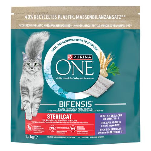 Sparpaket: 3x1,5kg PURINA ONE SterilCat Seelachs Katzenfutter trocken