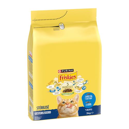 Sparpaket: 2x3kg PURINA Friskies Sterilized Katze mit Lachs, Thunfisch und Gemüse Katzenfutter...