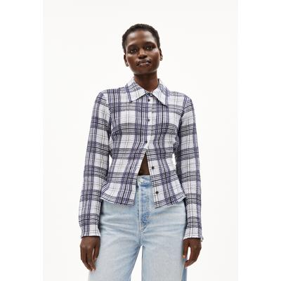FJAANIA CHECK - Frauen Slim Fit Bluse - blau (Größe: M) Image