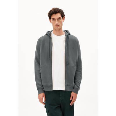 SAROMIAAN COMFORT - Männer Regular Fit Sweatjacke - grau (Größe: L)