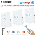 Tuya WiFi Smart Switch con filo neutro RF433MHz EU Touch Interruttore a parete 1/2/3 Gang Controllo vocale Alexa Google Home Smart Life APP