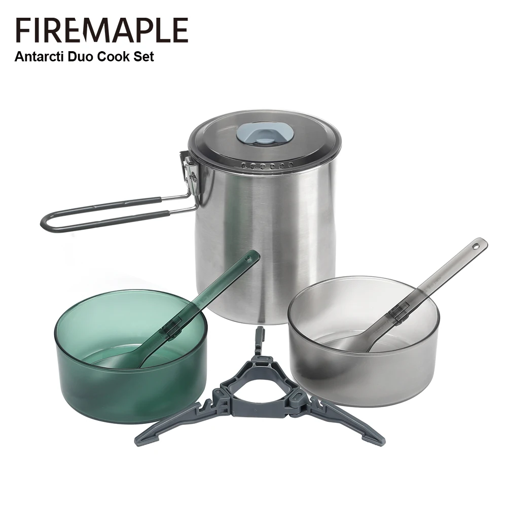 Feuer-Ahorn Antarcti Duo Camping Kochen Set 1,6 L Edelstahl Topf Wandern Picknick Kochgeschirr Gerichte Geschirr Utensil Für Tourismus