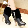 LazySeal Strass Plattform Knöchel Stiefel Für Frauen Schuhe Runde Kappe Slip-auf Plüsch Winter Schuhe Kristall Hohe Dünne Fersen schnee Stiefel