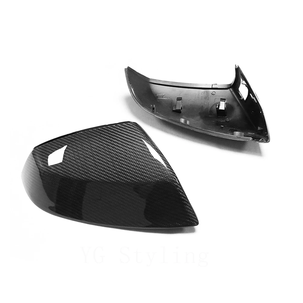 Ersatz-Rückspiegelabdeckungen für Audi 16–22 Q7 19–21 SQ7 18–22 Q5 SQ5 OEM Carbon Fiber Shell Blind Spot Assist Image