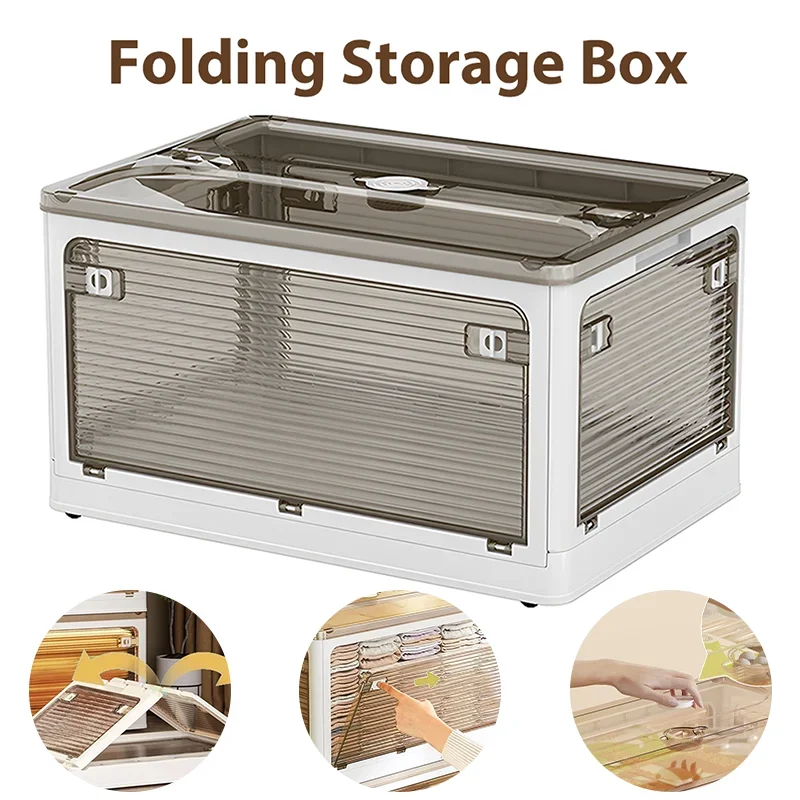 Zusammenklappbare Aufbewahrungsbox, stapelbarer Aufbewahrungsbehälter für Kleinigkeiten, verdickter fünftüriger Aufbewahrungsschrank mit Rollen, Heimschrankbox