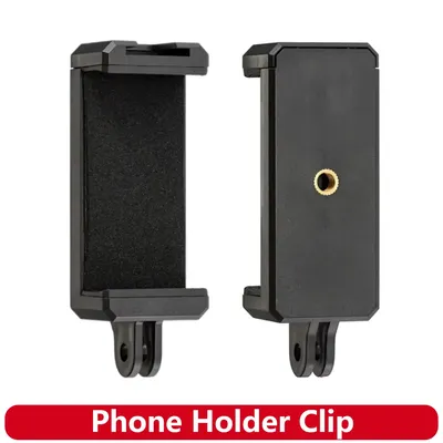 Phone Holder Clip Bracket Adapter for Smartphone Iphone Huawei Samsung Tripod 1/4 Inch Nut Hole Gopro Selfie Stick Accessories