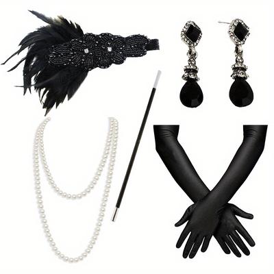 TEMU Pesenar 's 1920s Set, , Headband, , , Gloves, Accessories