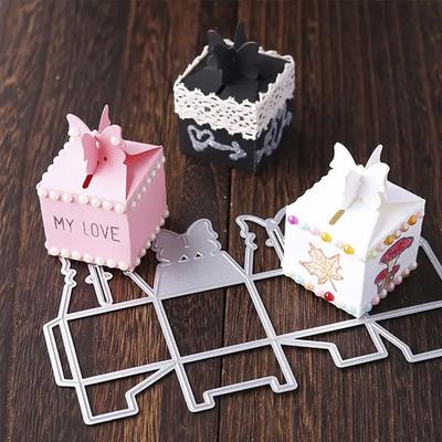 TEMU 1pc Butterfly Gift Box Metal Carbon Steel Paper Art Embossing Knife Mold Cutting Die, For Diy Greeting Card Making Clipping Pressing Art Hand Cutting Mold