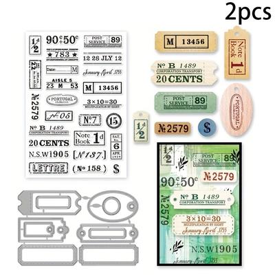 TEMU Vintage Number Stamps And Dies Set For Card Making: Clear Metal Stamps And Reusable Die Cuts For Embossing, Scrapbooking, And Diy Crafts