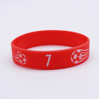 TEMU Soccer Pattern Silicone Wristbands With Numbers - Set Of 4 (1pc/4pcs) - 15mm Width - No Power Required - Perfect For Sports Fans