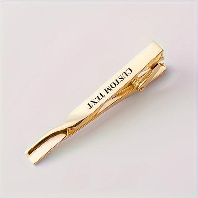 TEMU Customizable Elegant Men's Tie Clips, High-quality Plated Golden/silver, Accessory, Iron Material, Wholesale For Socks, Shirts, And Jewelry Accessories