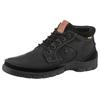 Schnürboots CAMEL ACTIVE, Herren, Gr. 46, schwarz, Leder, Veloursleder, Basic, Schuhe, Freizeitstiefel, Winterstiefel, Schnürstiefel mit Profillaufsohle