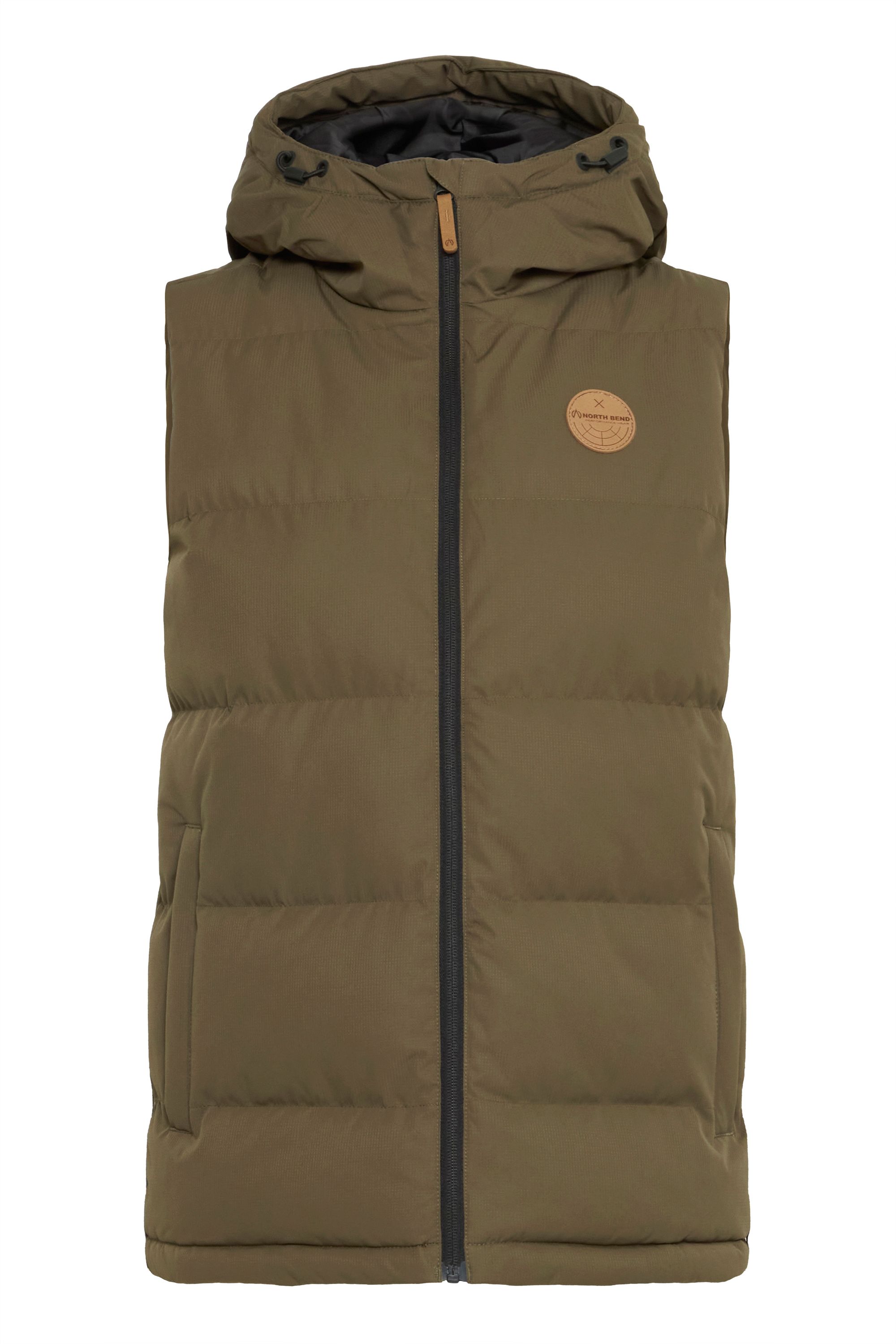 Steppweste NORTH BEND "Steppweste NBElena W", Damen, Gr. 40, grün (tarmac), Obermaterial: 100% Polyester PES., unifarben, regular fit, Westen Steppweste