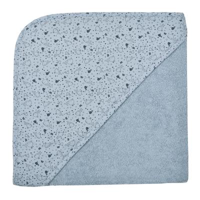 Kapuzenhandtuch WÖRNER "Wal stahlblau Kapuzenbadetuch 100/100", blau (stahlblau), B:100cm L:100cm, Frottee, Frottier, Handtücher (Packung) Image