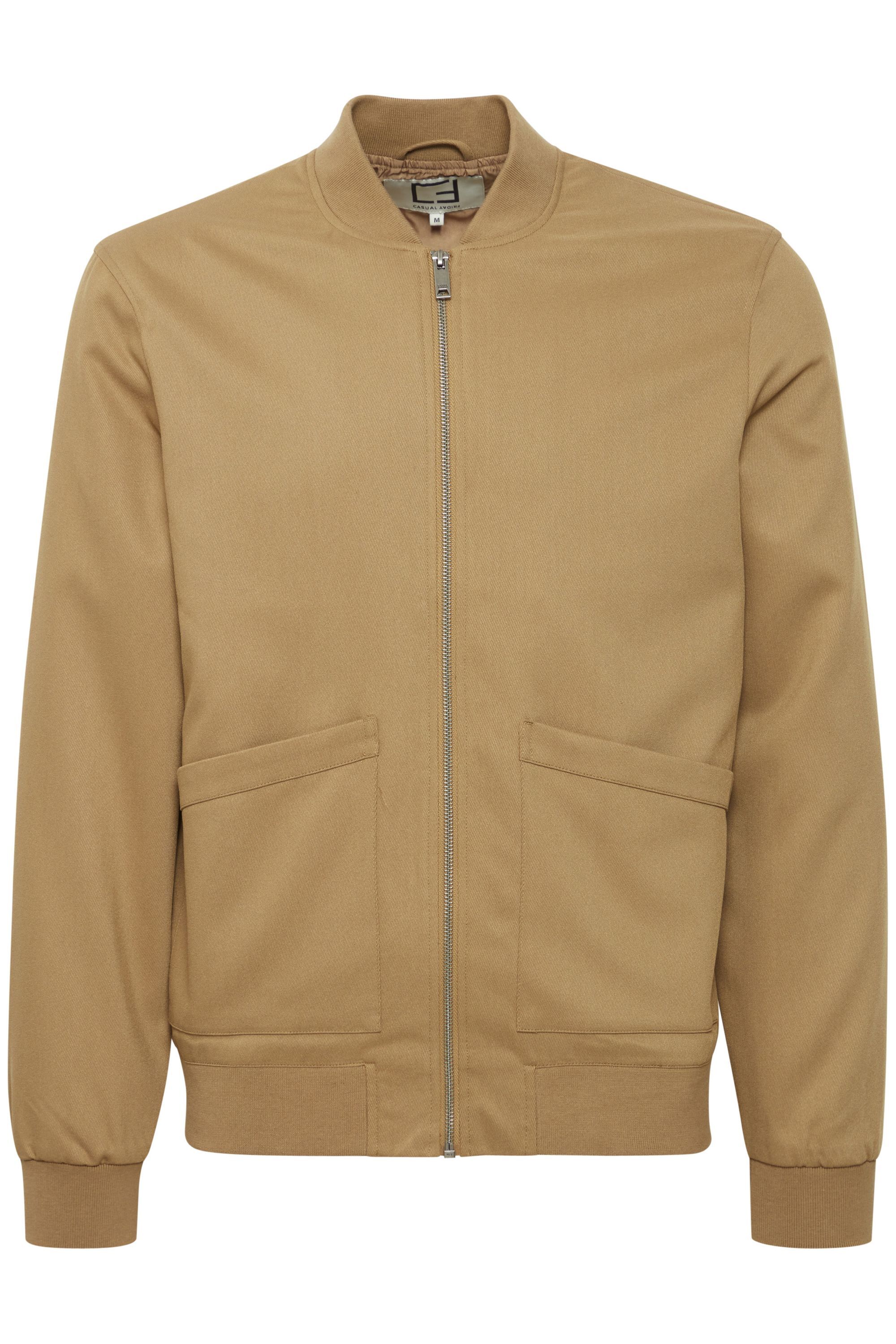 Bomberjacke CASUAL FRIDAY "Bomberjacke CFSCOTT 0153 garbadine shacket", Herren, Gr. L, grün (gothic olive), Obermaterial: 82% Polyester PES. 16% Viskose CV. 2% Elasthan EL., Jacken Bomberjacke