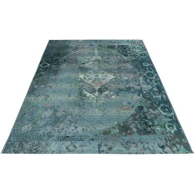 Teppich OBSESSION "My Gobelina 643", blau, B:80cm H:6mm L:150cm, Polypropylen (PP), Polyester, Teppiche, Kurzflor, Ornamente, Vintage Design, In- und Outdoor geeignet Image