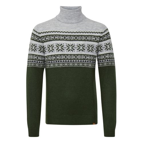 Norwegerpullover BLEND ""Norwegerpullover BHTjesse"", Herren, Gr. XL, grün (deep depths), Obermaterial: 82% Polyacryl PAN. 18% Polyester PES., Norwegermuster, casual, normal, Rundhals, Langarm, Pullover