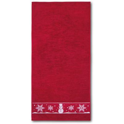 Handtuch DYCKHOFF "Schneemann", rot (granat), B:50cm L:100cm, Frottier, Frottier, Handtücher (Packung), Made in Germany Image