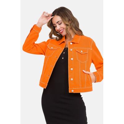 Jeansjacke CIPO & BAXX "Jeansjacke", Damen, Gr. XL, orange, 100% Baumwolle, unifarben, casual, regular fit normal, Langarm Manschette, Jacken, Mit praktischen Brusttaschen, WJ212 Image