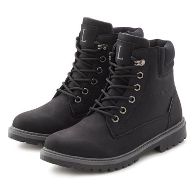 Winterboots LASCANA, Damen, Gr. 36, schwarz, Obermaterial: 90% Lederimitat, 10% Textilmaterial. Futter: 100% Polyester. 