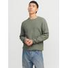 Rundhalspullover JACK & JONES "JJECOOPER KNIT CREW NECK NOOS", Herren, Gr. S, grün (iceberg grün), Strick, Obermaterial: 100% Baumwolle, meliert, modisch, regular fit taillenbedeckt, Rundhals, Langarm Bündchen, Pullover, in Strick Optik