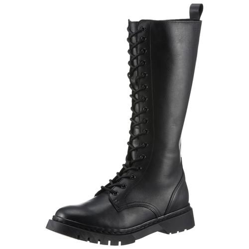 Schnürstiefel TAMARIS Gr. 41, Varioschaft, schwarz Damen Schuhe Blockabsatz, Langschaftstiefel mit praktischem Innenreißverschluss