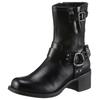 Bikerboots MARCO TOZZI "BROTI", Damen, Gr. 36, schwarz, Lederimitat, unifarben, modisch, Schuhe, Blockabsatz, Schnallenboots, Stiefelette mit glänzenden Nieten