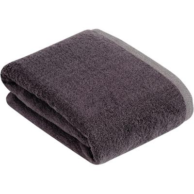 Badetuch BUGATTI "Prato", grau (graphit), B:100cm L:150cm, Walkfrottier, Obermaterial: 100% Baumwolle, Handtücher (Packung), Uni Farben, mit melierter Optik im Saum Image