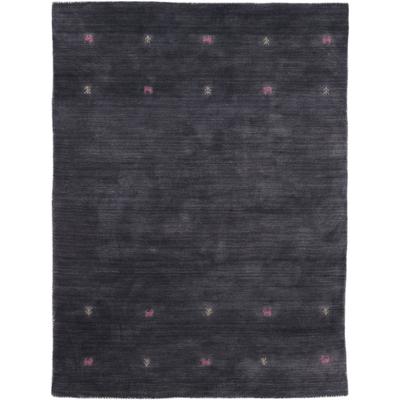 Wollteppich CARPETFINE "Gabbeh Uni, auch als Läufer und Rund erhältlich", grau, B:60cm H:15mm L:90cm, Wolle, Teppiche, reine Wolle, handgewebt, Gabbeh Loom Tiermotiv, große Farbauswahl Image