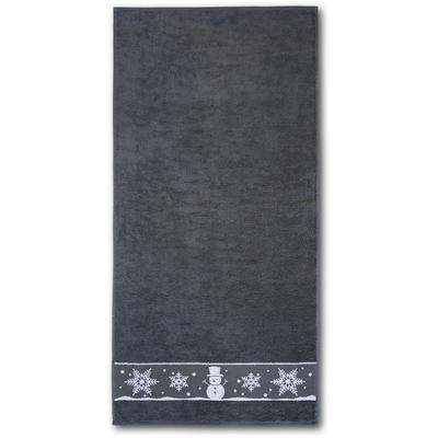 Handtuch DYCKHOFF "Schneemann", grau (graphit), B:50cm L:100cm, Frottier, Frottier, Handtücher (Packung), Made in Germany Image