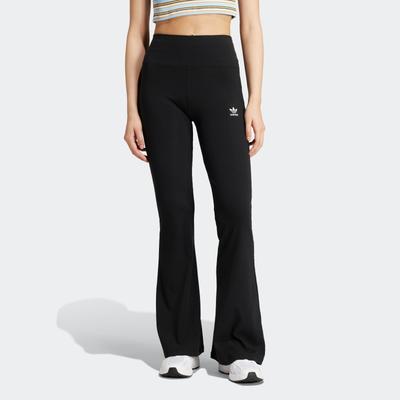 Leggings ADIDAS ORIGINALS "ESS FL LEGGINGS", Damen, Gr. XS, N-Gr, schwarz, Obermaterial: 46% Baumwolle, 45% Viskose, 9% Elasthan, sportlich, Hosen, stylishe Leggings mit ausgestelltem Beim und Ripp Optik Image
