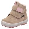 Klettboot SUPERFIT "GROOVY WMS: mittel", Kinder, Gr. 26, bunt (hellbeige, rosa), Veloursleder, Textil, sportlich, Schuhe, Winterstiefel mit zwei Klettverschlüssen, Größenschablone zum Download