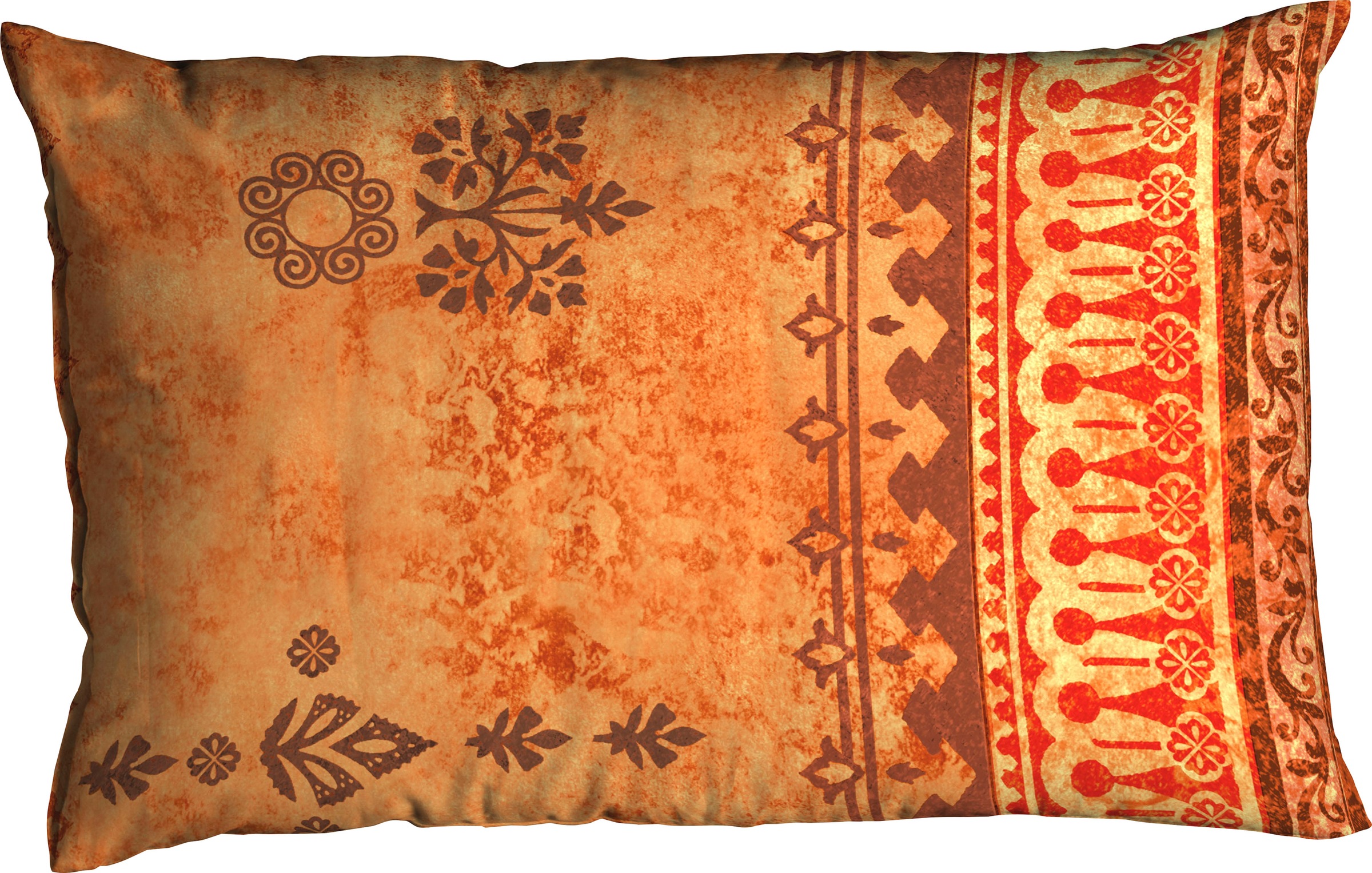 Kissenbezug CASATEX "Indi", orange (terra), B:80cm L:40cm, Satin, Obermaterial: 100% Baumwolle, Kissenbezüge, Kissenbezug mit Ornamenten, passend zur Bettwäsche in Qualität Satin Image