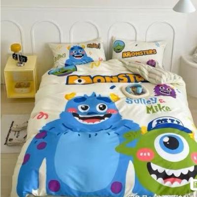 Disney Bedding | 4-Pc Disney Monster Duvet Cover Sheet Pillow Shame Bedding Set | Color: Blue/Green | Size: Queen