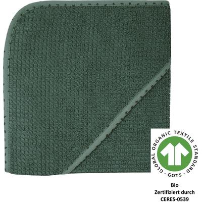 Kapuzenhandtuch WÖRNER "at home pinie Kapuzenbadetuch 80/80", braun (pinie), B:80cm L:80cm, Frottee, Frottier, Handtücher (Packung), Biobaumwolle, Strick-Optik Image