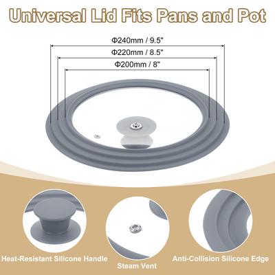 1 Pcs Universal Lid for Pot Pans Cookware