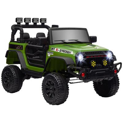 12V Kids Electric Ride-On Truck, 2 Motors, Remote Control, 4 Suspension Wheels, Music, LED Lights, Pink