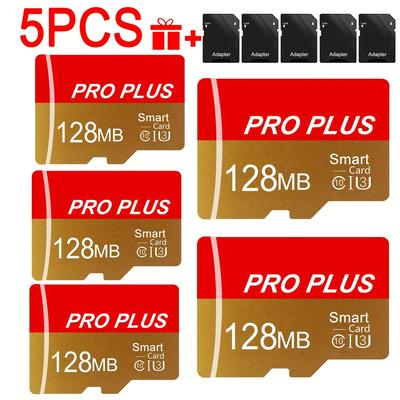 TEMU 5pcs Memory Card 8gb 4gb 2gb 1gb With Adapter, High Card 512mb 256mb 128mb 64mb, U3 C10 A1 Memory Tf Card For Tablet/camera/phone/car Audio, Store Your Files !