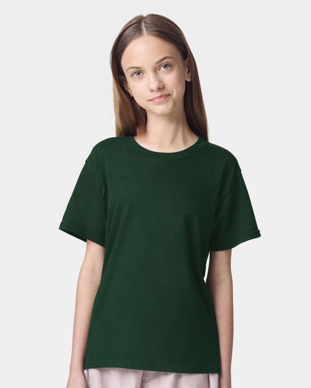American Apparel 2001Y Youth Fine Jersey Top in Forest Green size Large | Ringspun Cotton
