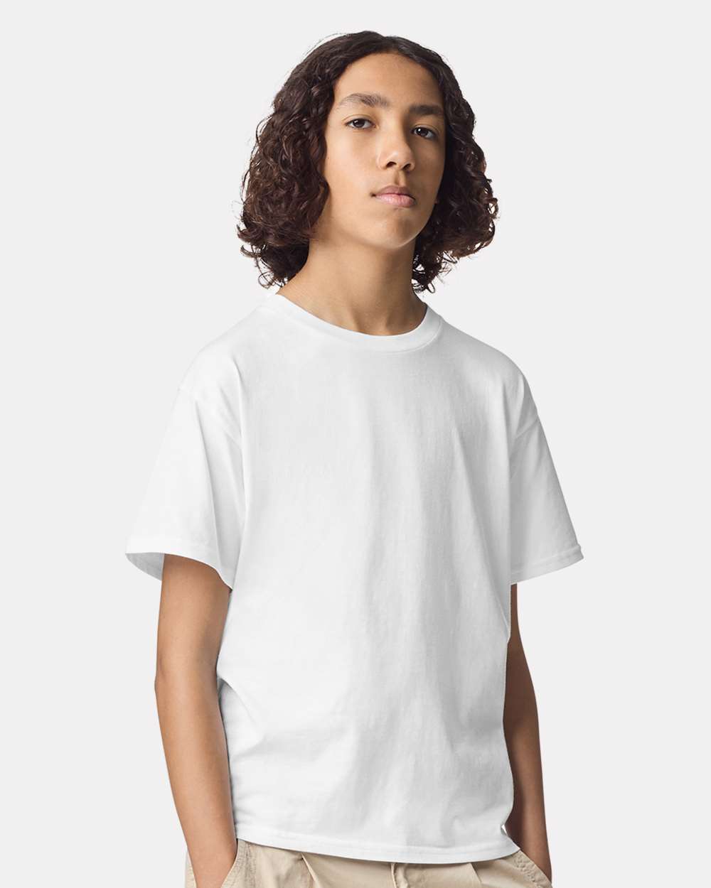 American Apparel 2001Y Youth Fine Jersey Top in White size Small | combed ring spun cotton