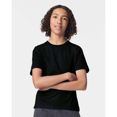 American Apparel 2001Y Youth Fine Jersey Top in Black size XL | combed ring spun cotton
