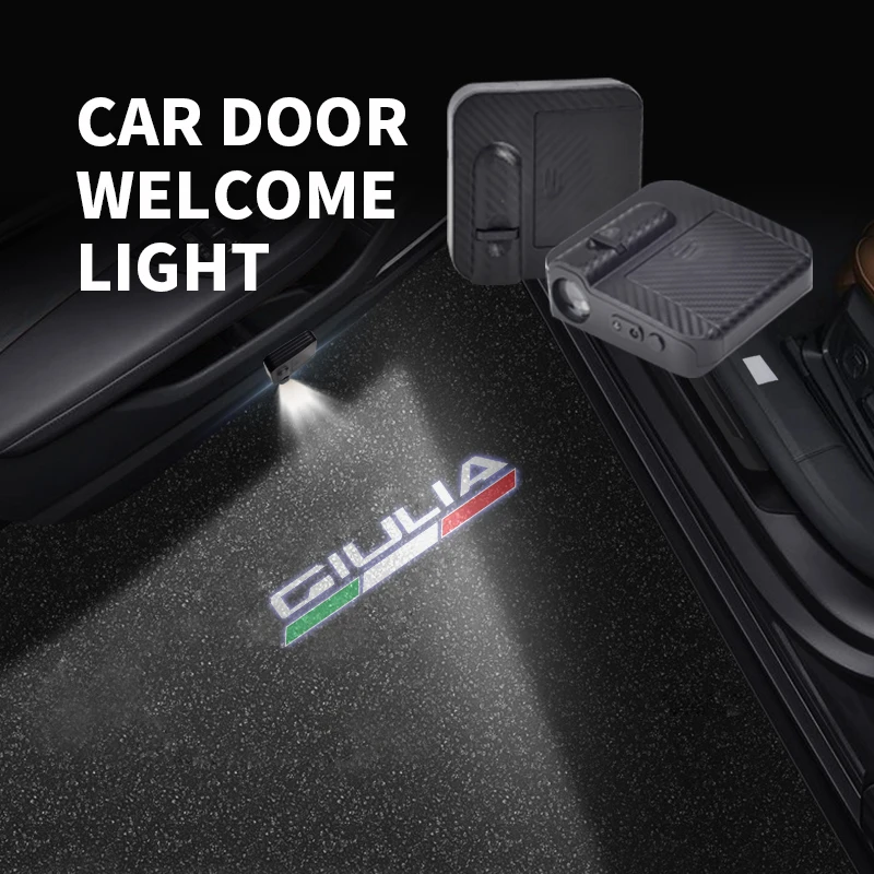 HD LED per Alfa Romeo Giulia bandiera italiana Logo TI Q2 Q4 GTA 156 159 luce di cortesia per portiera dell'auto proiettore HD lampada di benvenuto