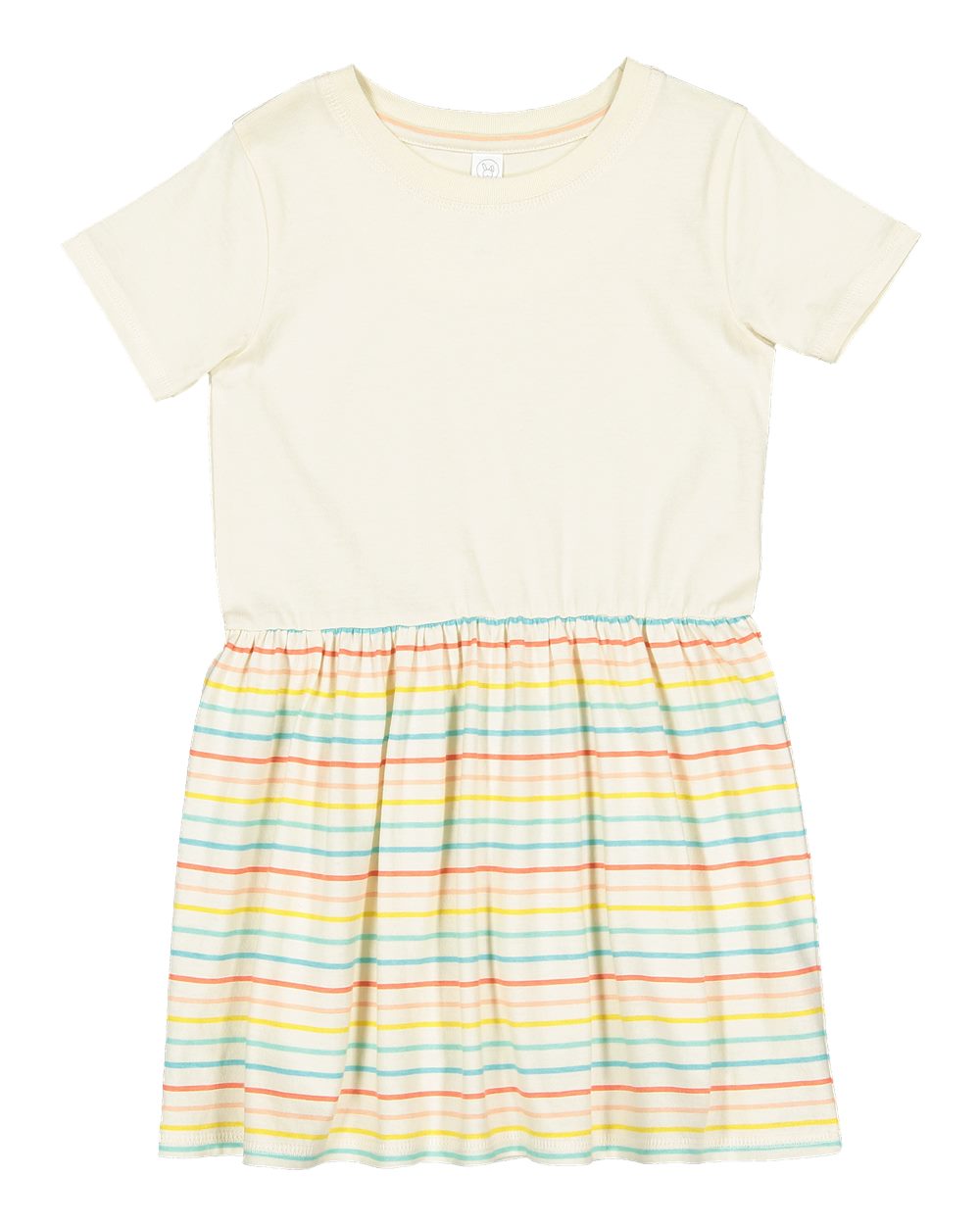Rabbit Skins 5333 Toddler Fine Jersey Dress Top in Natural/Sunkissed Stripe size 3 | Cotton