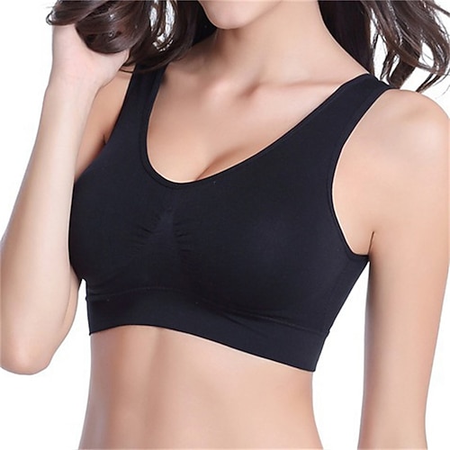 Damen BH-Oberteil Unterwäsche BH-Top Bequem Atmungsaktiv Stoßfest Herausnehmbare Polsterung Drahtlos Einfach Sport Sportkleidung Hellrosa Hellblau Yoga Fitness Leger Image