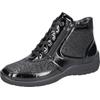 Schnürboots WALDLÄUFER "HESNA-Soft", Damen, Gr. 4,5 (37,5), schwarz, Lackleder, Textil, Nappaleder, klassisch, Schuhe, Bequemschuh, High Top Sneaker in Komfortweite H (=sehr weit)