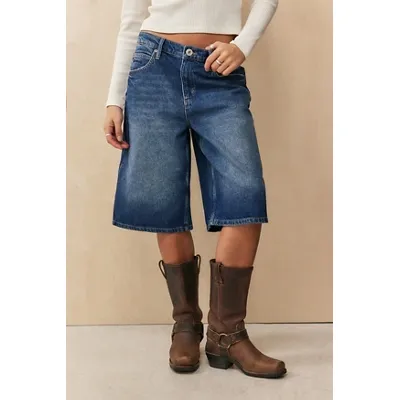 BDG Missouri Longline Authentic Jorts - Dark Blue 30 at Urban Outfitters