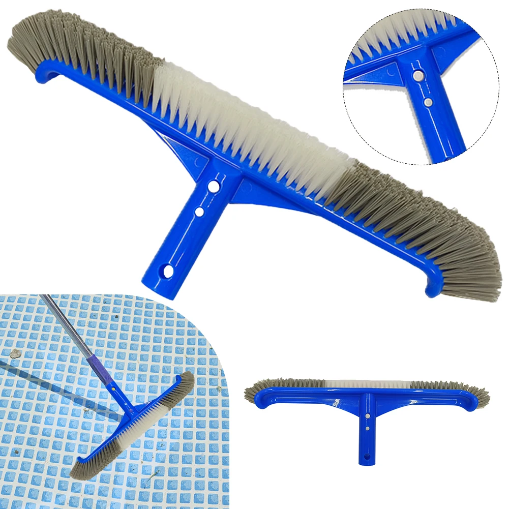 Tête de brosse de piscine avec extrémités incurvées, 17 pouces, pour livres, carreaux de piscine creusés, marches murales