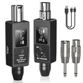 Convertitore per microfono wireless UHF Trasmettitore e ricevitore XLR per adattatore di trasmissione per ricevitore per chitarra con microfono dinamico